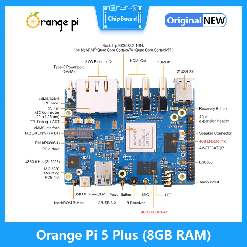 Orange Pi 5 Plus 8 Go de RAM R - Orange Pi 5 Plus 16Gb avis et prix