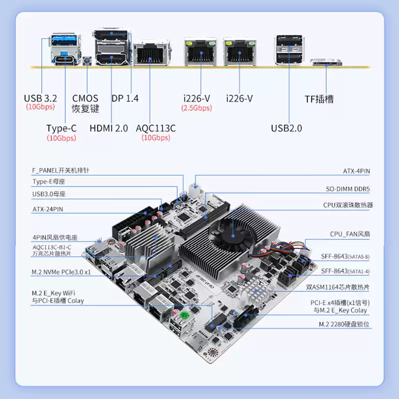 Carte mère NAS 8 baies avec pr - Nas Motherboard 8 Sata Mini Itx avis et prix