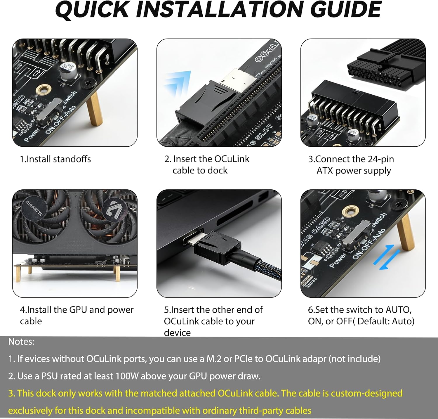 Adaptateur OCuLink PCIe 4.0 X4 - Oculink Egpu Mini Pc avis et prix