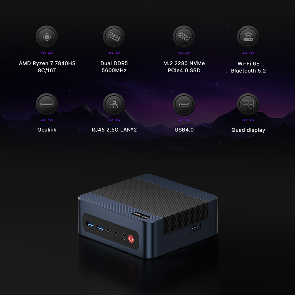 Mini PC BOSGAME M4 Neo AMD Ryz - Amd Ryzen 7 7840Hs Mini Pc avis et prix