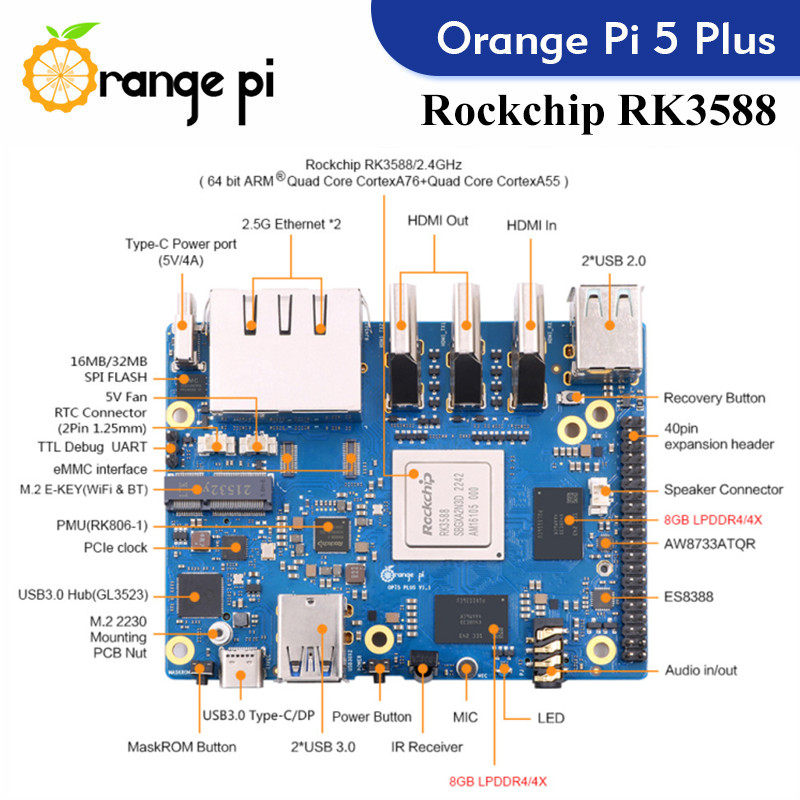 Orange Pi 5 Plus-Carte de déve - Rockchip Rk3588 Development Board avis et prix